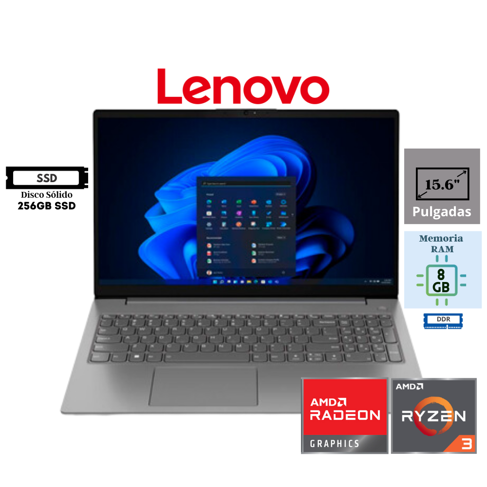 LAPTOP LENOVO V15 G4 AMN 15.6" AMD RYZEN 3 7320U 8GB RAM 256GB SSD AMD RADEON 610M GRAPHICS