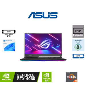 LAPTOP GAMING ASUS ROG STRIX G713PV-WS94 17.3″ QHD AMD RYZEN 9 7845HX 16GB RAM 1TB SSD M.2 NVIDIA GEFORCE RTX 4060 – 8GB WINDOWS 11