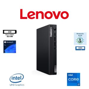 COMPUTADORA LENOVO THINKCENTRE M70q G5 INTEL CORE I7-14700T 16GB RAM DDR5 512GB SSD M.2 INTEL UHD GRAPHICS WINDOWS 11 PRO