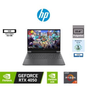 LAPTOP GAMING HP VICTUS 15-FB3022LA 15.6″ FHD IPS AMD RYZEN 7 7445HS 16GB RAM DDR5 512GB SSD M.2 NVIDIA GEFORCE RTX 4050 – 6GB GRAPHICS