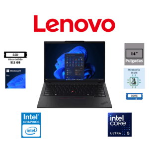 LAPTOP LENOVO THINKPAD T14 GEN 6 14" INTEL CORE ULTRA 5 225U 16GB RAM DDR5 512GB SSD INTEGRATED INTEL GRAPHICS WINDOWS 11 PRO