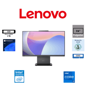 COMPUTADORA ALL IN ONE LENOVO THINKCENTRE NEO50A GEN 5 24" INTEL CORE I7-240H 16GB RAM DDR5 1TB SSD INTEGRATED INTEL GRAPHICS WINDOWS 11 PRO