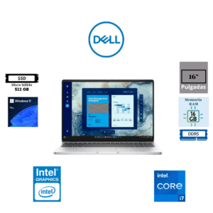 LAPTOP DELL PRO 16 PC16250 16" INTEL CORE 7 150U 16GB RAM 512GB SSD INTEL GRAPHICS WINDOWS 11 PRO