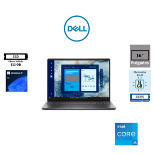 LAPTOP DELL PRO 16 PC16250 16" INTEL CORE 5 120U 16GB RAM 512GB SSD WINDOWS 11 PRO