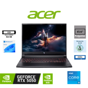 LAPTOP GAMING ACER NITRO V 15 15.6" INTEL CORE I5-13420H 16GB RAM 512GB SSD NVIDIA GEFORCE RTX 5050 8GB WINDOWS 11