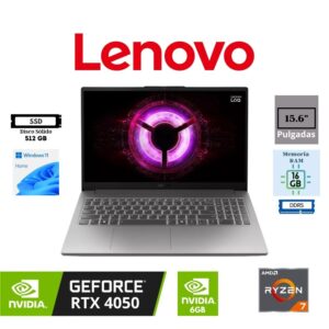 LAPTOP GAMING LENOVO LOQ ESSENTIAL 15.6″ AMD RYZEN 7 7735HS 512GB SSD M.2 16GB RAM NVIDIA GEFORCE RTX 4050 6GB WINDOWS 11