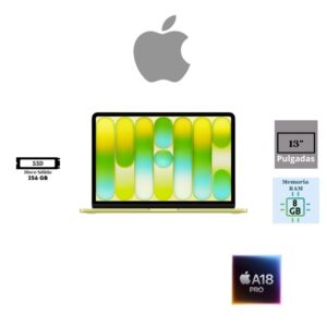 LAPTOP APPLE MACBOOK NEO 13 LIQUID RETINA 13" A18 PRO 6-CORE CPU 5-CORE GPU 8GB RAM 256GB SSD CITRUS MACOS