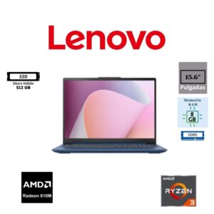 LAPTOP LENOVO IDEAPAD SLIM 3 15AMN8 15.6″ FHD TN AMD RYZEN 3 7320U 512GB SSD M.2 8GB RAM LPDDR5 AMD RADEON 610M