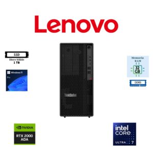 COMPUTADORA WORKSTATION Lenovo THINKSTATION P2 TOWER GEN 2 INTEL CORE ULTRA 7 265K 32GB RAM DDR5 1TB SSD NVIDIA RTX 2000 ADA WINDOWS 11 PRO