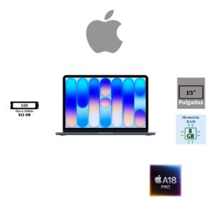 LAPTOP APPLE MACBOOK NEO 13 LIQUID RETINA 13″ A18 PRO 6-CORE CPU 5-CORE GPU 8GB RAM 512GB SSD INDIGO MACOS
