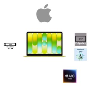 LAPTOP APPLE MACBOOK NEO 13 LIQUID RETINA 13″ A18 PRO 6-CORE CPU 5-CORE GPU 8GB RAM 512GB SSD CITRUS MACOS