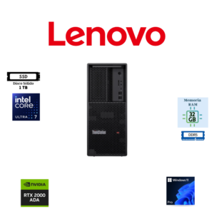 COMPUTADORA DESKTOP TOWER Lenovo THINKSTATION P3 TOWER GEN 2 INTEL CORE ULTRA 7 265K 32GB RAM DDR5 1TB SSD NVIDIA RTX 2000 ADA WINDOWS 11 PRO 30HS001HLM