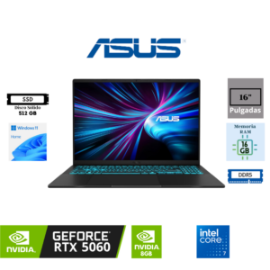 LAPTOP GAMING ASUS V16 16″ INTEL CORE 7 240H 512GB SSD 16GB RAM NVIDIA GEFORCE RTX 5060 8GB WINDOWS 11