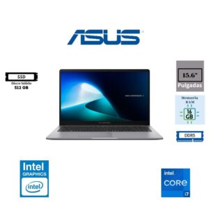 LAPTOP ASUS EXPERTBOOK P1503CVA-S72120 15.6″ FHD IPS INTEL CORE 7 240H 512GB SSD M.2 16GB RAM DDR5 INTEL UHD GRAPHICS FREEDOS MISTY GREY 90NX0881-M02CV0