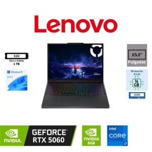 LAPTOP GAMING LENOVO LEGION 5 15IRX10 15.1″ WQXGA OLED 165HZ INTEL CORE I7-14700HX 1TB SSD M.2 16GB RAM DDR5 NVIDIA GEFORCE RTX 5060 8GB GRAPHICS WINDOWS 11 HOME