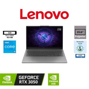 LAPTOP GAMING LENOVO LOQ 15IAX9E 15.6″ FHD IPS 144HZ INTEL CORE I5-12450HX 512GB SSD M.2 8GB RAM DDR5 NVIDIA GEFORCE RTX 3050 6GB GRAPHICS