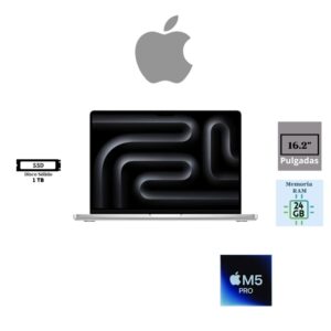 LAPTOP APPLE MACBOOK PRO 16.2″ LIQUID RETINA XDR M5 PRO 1TB SSD 24GB RAM TAHOE SILVER