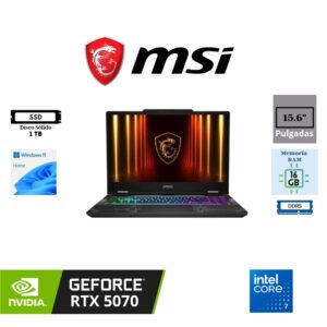 LAPTOP GAMING MSI CYBORG 15 15.6″ INTEL CORE 7 240H 1TB SSD 16GB RAM NVIDIA GEFORCE RTX 5070 WINDOWS 11