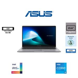 LAPTOP ASUS EXPERTBOOK P1503CVA 15.6″ FHD IPS INTEL CORE I5-1335U 512GB SSD M.2 16GB RAM DDR5 INTEL IRIS XE GRAPHICS