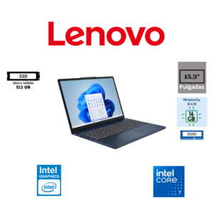 LAPTOP LENOVO IDEAPAD SLIM 3 15IRH10 15.3″ WUXGA IPS INTEL CORE I7-13620H 512GB SSD M.2 16GB RAM DDR5 INTEL UHD GRAPHICS
