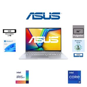 LAPTOP ASUS VIVOBOOK 16 16″ INTEL CORE I9-13900H 1TB SSD 16GB RAM INTEL IRIS XE GRAPHICS WINDOWS 11 HOME