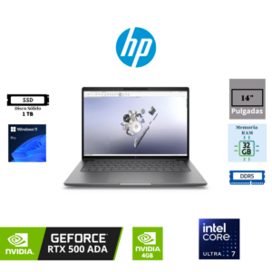 LAPTOP HP ZBOOK 8 G1I 14″ WUXGA IPS INTEL CORE ULTRA 7 255H 32GB RAM DDR5 1TB SSD PCIE NVME M.2 NVIDIA RTX 500 ADA GENERATION 4GB GDDR6 WINDOWS 11 PRO