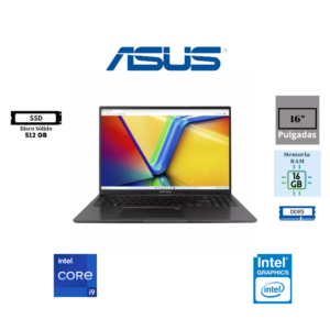 LAPTOP ASUS VIVOBOOK 16 X1605VAPBF-MB236 INTEL CORE 9 270H 16″ WUXGA IPS 16GB DDR5 512GB SSD INTEL GRAPHICS