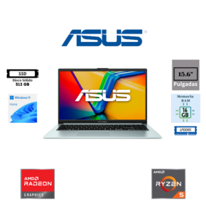 LAPTOP ASUS VIVOBOOK GO 15 E1504FA AMD RYZEN 5 7520U 15.6" FHD 16GB LPDDR5 512GB SSD RADEON GRAPHICS