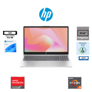 LAPTOP HP 15-FC0354LA AMD RYZEN 5 7530U 15.6″ FHD 8GB DDR4 512GB SSD AMD RADEON GRAPHICS