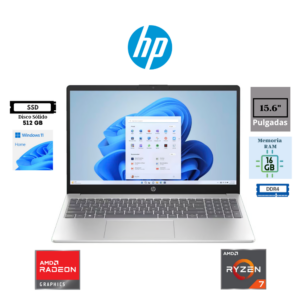 LAPTOP HP 15-FC0372LA AMD RYZEN 7 7730U 15.6″ FHD 16GB DDR4 512GB SSD AMD RADEON GRAPHICS WINDOWS 11 HOME