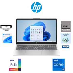 LAPTOP HP 15-FD0284LA INTEL CORE I7-1355U 15.6″ FHD IPS 16GB DDR4 512GB SSD INTEL IRIS XE GRAPHICS WINDOWS 11 HOME