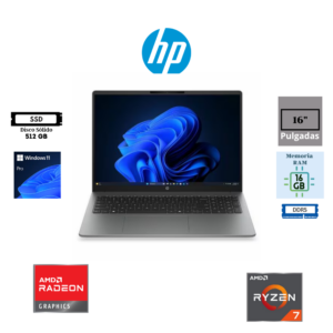 LAPTOP HP 200 G2a AMD RYZEN 7 250 16″ WUXGA IPS 16GB DDR5 512GB SSD AMD RADEON GRAPHICS