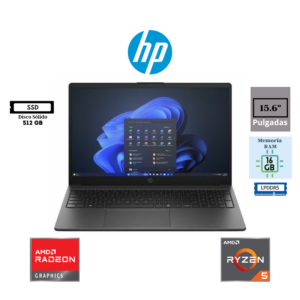 LAPTOP HP 255R G10 AMD RYZEN 5 7520U 15.6″ HD 16GB LPDDR5 512GB SSD AMD RADEON GRAPHICS
