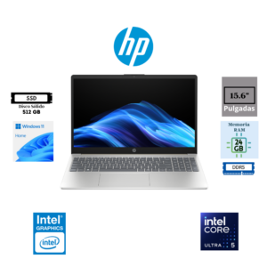 LAPTOP HP AI 15 INTEL CORE ULTRA 5 225U 15.6″ FHD 24GB DDR5 512GB SSD INTEL GRAPHICS