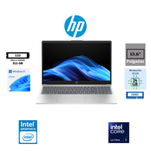 LAPTOP HP AI 15 INTEL CORE ULTRA 7 255U 15.6″ FHD IPS TACTIL 24GB DDR5 512GB SSD INTEL GRAPHICS