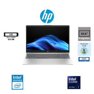 LAPTOP HP AI 15 INTEL CORE ULTRA 7 255U 15.6″ FHD IPS TACTIL 24GB DDR5 512GB SSD INTEL GRAPHICS