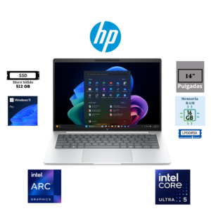 LAPTOP HP ELITEBOOK 8 G1I NEXT GEN AI INTEL CORE ULTRA 5 226V 14″ WUXGA IPS 16GB LPDDR5X 512GB SSD INTEL ARC GRAPHICS WINDOWS 11 PRO