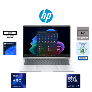 LAPTOP HP ELITEBOOK 8 G1I NEXT GEN AI INTEL CORE ULTRA 7 256V 14″ WUXGA IPS 16GB LPDDR5X 512GB SSD INTEL ARC GRAPHICS WINDOWS 11 PRO