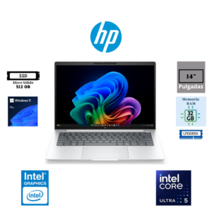 LAPTOP HP ELITEBOOK 8 G2I 14″ WUXGA IPS ANTIRREFLEJO INTEL CORE ULTRA 5 325 32GB RAM LPDDR5X 512GB SSD M.2 PCIE NVME INTEL GRAPHICS WINDOWS 11 PRO