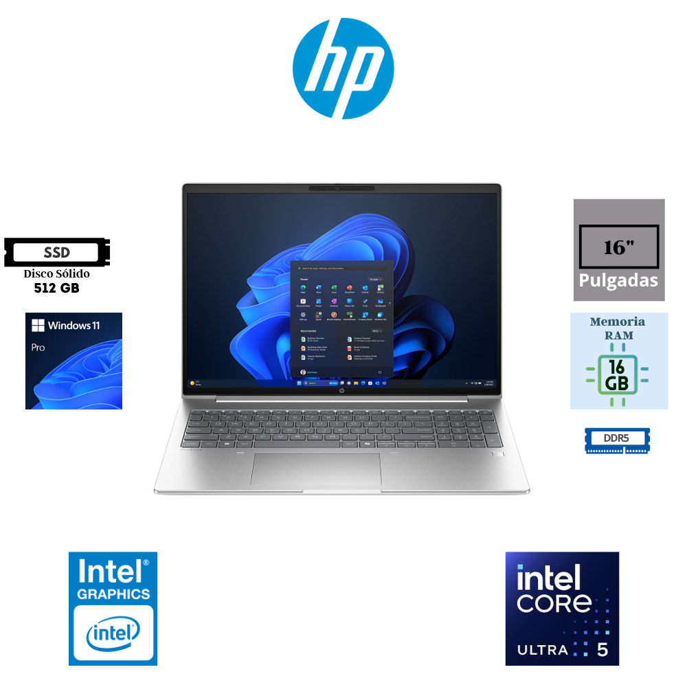 LAPTOP HP PROBOOK 4 AIG1I INTEL CORE ULTRA 5 225U 16″ WUXGA IPS 16GB DDR5 512GB SSD INTEL GRAPHICS WINDOWS 11 PRO