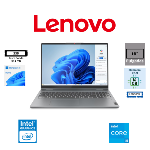 LAPTOP LENOVO IDEAPAD 5 2 EN 1 16IRU9 INTEL CORE 5 120U 16" WUXGA TACTIL 16GB LPDDR5X 512GB SSD INTEL GRAPHICS WINDOWS 11 HOME
