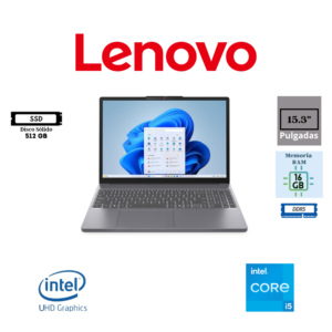 LAPTOP LENOVO IDEAPAD SLIM 3 15IRH10 15.3″ WUXGA IPS TOUCH INTEL CORE I5-13420H 16GB RAM DDR5 4800MHZ 512GB SSD M.2 NVME PCIE 4.0 INTEL UHD GRAPHICS FREEDOS LUNA GREY