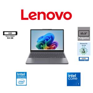 LAPTOP LENOVO IDEAPAD SLIM 3 15IWC11 15.3" WUXGA INTEL CORE 7 350 16GB DDR5 512GB SSD WIFI 6 FREEDOS LUNA GREY