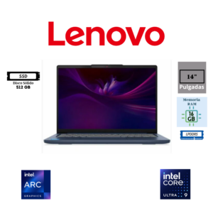 LAPTOP LENOVO IDEAPAD SLIM 5 14IMH10 14″ WUXGA OLED INTEL CORE ULTRA 9 185H 16GB RAM LPDDR5 512GB SSD M.2 NVME PCIE 4.0 INTEL ARC GRAPHICS ABYSS BLUE