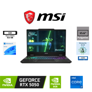 LAPTOP MSI CYBORG 15 B13WEKG INTEL CORE I7-13620H 15.6″ FHD IPS 144HZ 16GB DDR5 512GB SSD NVIDIA GEFORCE RTX 5050 8GB WINDOWS 11 HOME