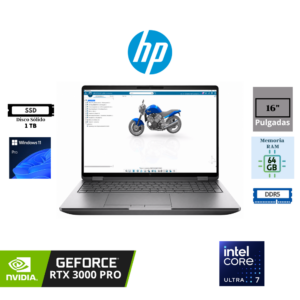 LAPTOP WORKSTATION HP ZBOOK G1I 16 INTEL CORE ULTRA 7 265HX 64GB DDR5 1TB SSD NVIDIA RTX PRO 3000 16" WINDOWS 11 PRO