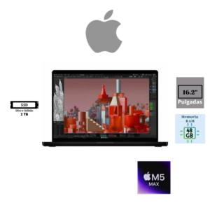 LAPTOP MACBOOK PRO 16.2″ APPLE M5 MAX 48GB MEMORIA UNIFICADA 2TB SSD 40-CORE GPU SPACE BLACK