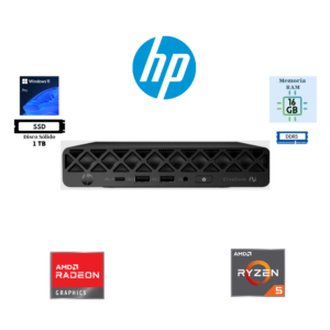 COMPUTADORA MINI PC HP ELITEDESK 8 MINI G1A AMD RYZEN 5 P215 16GB DDR5 1TB SSD AMD RADEON GRAPHICS WINDOWS 11 PRO
