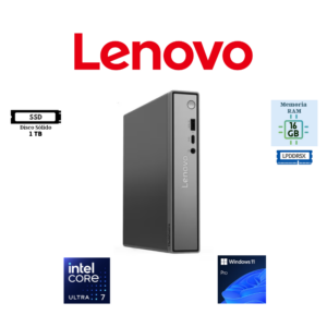 COMPUTADORA MINI PC LENOVO THINKCENTRE NEO 50Q GEN 6 TINY INTEL CORE ULTRA 7 256V 16GB LPDDR5X 1TB SSD INTEL ARC 140V WINDOWS 11 PRO