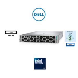 SERVIDOR RACK DELL POWEREDGE R570 INTEL XEON 6731P 32C 128GB RAM DDR5 480GB SSD PERC H965I 3YR PROSUPPORT NBD
